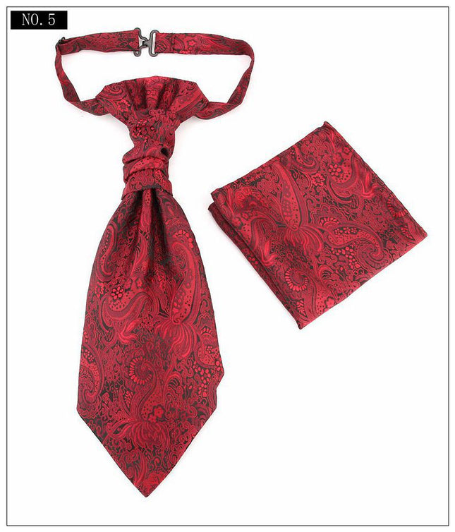 Men's Formal Paisley Ascot Cravat & Pocket Square Set