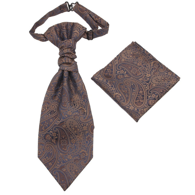 Men's Formal Paisley Ascot Cravat & Pocket Square Set