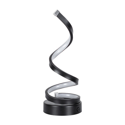 Modern Spiral LED Table Lamp - Dimmable, 3 Light Modes(black)