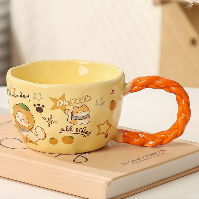 Whimsical Cat & Friends Ceramic Mug