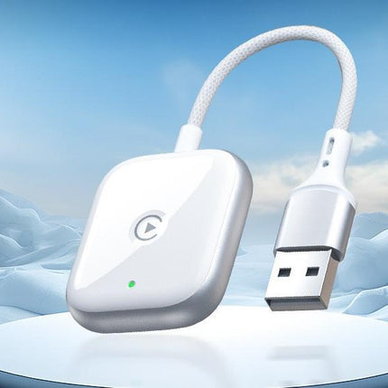 2-in-1 Wireless CarPlay & Android Auto Adapter - Plug & Play Dongle for Cars(Applicable to iPhone-White)
