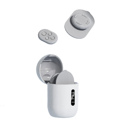 Smart Cervical Spine EMS Massager Sticker with Remote Control & Charging Case - 6 Modes, 16 Strengths(white)