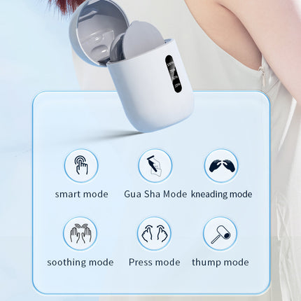 Smart Cervical Spine EMS Massager Sticker with Remote Control & Charging Case - 6 Modes, 16 Strengths(white)