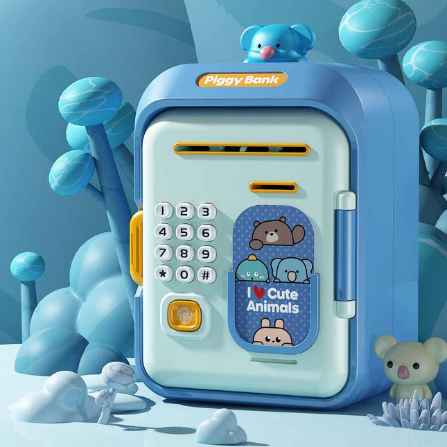 Interactive Kids' Piggy Bank Safe with Music Stories & Password Lock(blue) V888-ELOSUNG29137