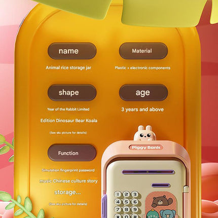 Interactive Kids' Piggy Bank Safe with Music, Stories & Password Lock(blue)