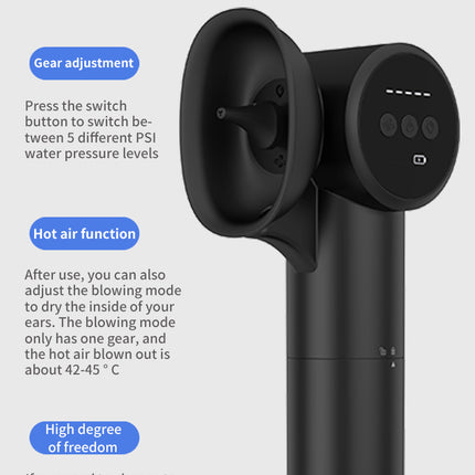 Automatic Electric Ear Wax Removal & Irrigation System - 5 Modes, USB-C, Hot Air Drying(white)