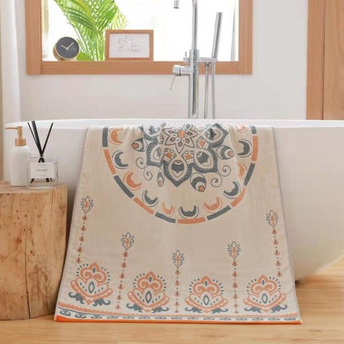 Premium Cartoon Animal Print Gauze Bath Towel