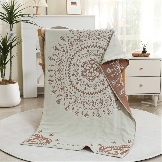 Premium Cartoon Animal Print Gauze Bath Towel