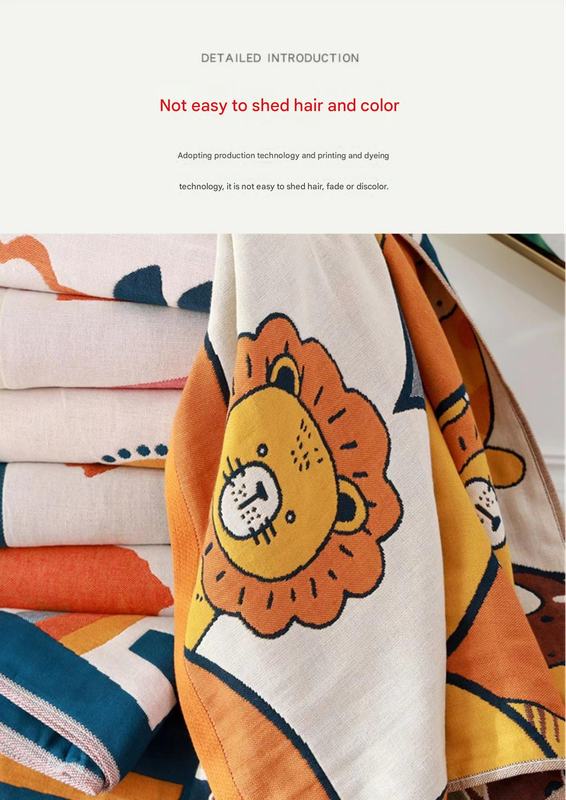 Premium Cartoon Animal Print Gauze Bath Towel – product detail