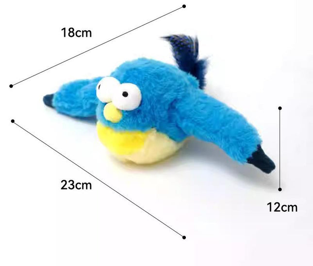 Interactive Flapping Wing Bird Toy for Cats & Dogs Motion Activated with Sound(Bondi Blue Bird)