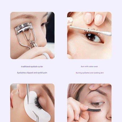 Heated Eyelash Curler with 2 Temperature Controls, Long-Lasting Curl(white)