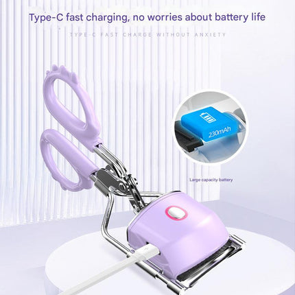Heated Eyelash Curler with 2 Temperature Controls, Long-Lasting Curl(white)