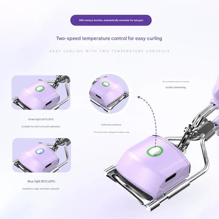 Heated Eyelash Curler with 2 Temperature Controls, Long-Lasting Curl(pink)