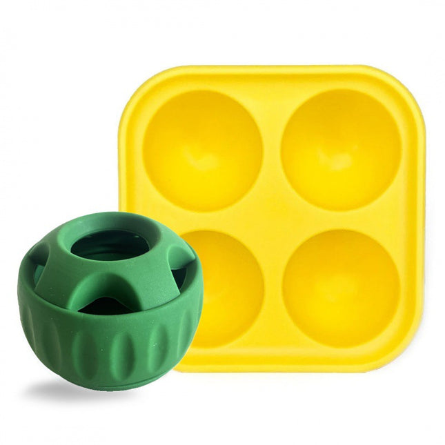 Interactive Dog Treat Dispensing Ball & Silicone Treat Mold (Green)