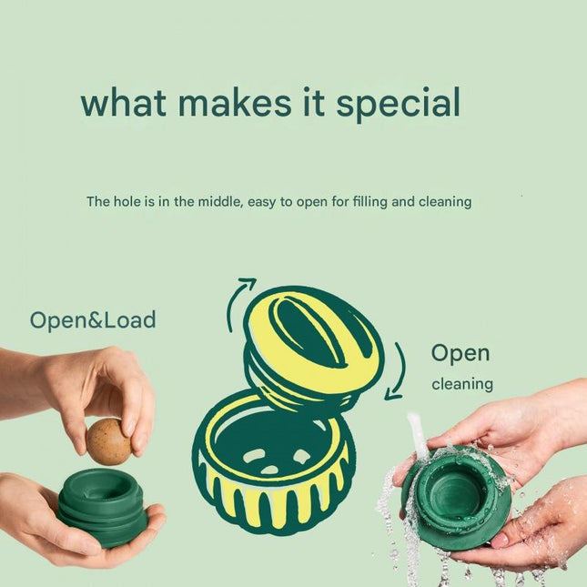 Interactive Dog Treat Dispensing Ball & Silicone Treat Mold (Green)