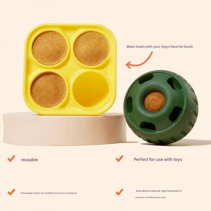Interactive Dog Treat Dispensing Ball & Silicone Treat Mold Set – shape and profile