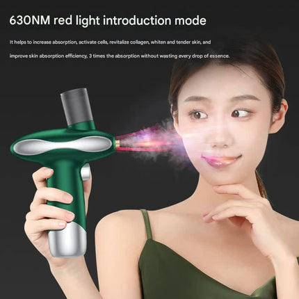 Portable Nano Facial Steamer & Oxygen Sprayer with Red/Blue Light Therapy(green) – design and finish