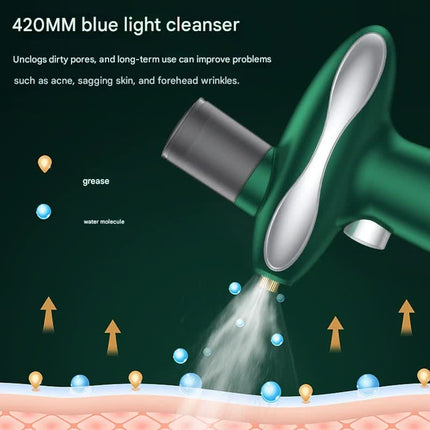 Portable Nano Facial Steamer & Oxygen Sprayer with Red/Blue Light Therapy(green) – shape and profile