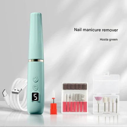 Portable Electric Nail Drill Machine Kit - 18000 RPM, 5-Speed, USB-C Rechargeable with LED Display(Green)
