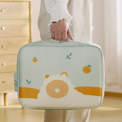 Multi-Functional Document & Certificate Organizer Bag with Combination Lock(Light green)