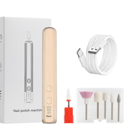 Portable Electric Nail Drill Pen Kit - USB-C Rechargeable, 3-Speed, High Torque, Low Heat(Khaki)