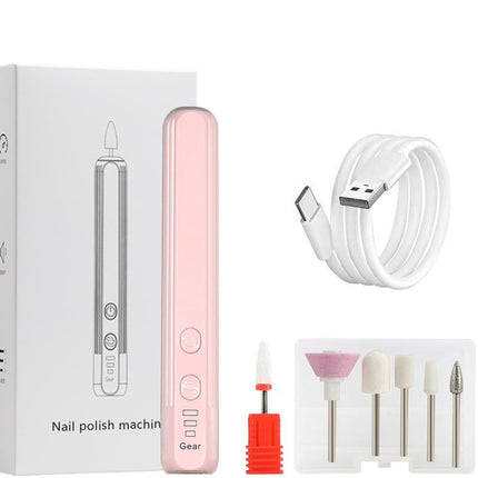 Portable Electric Nail Drill Pen Kit - USB-C Rechargeable, 3-Speed, High Torque, Low Heat(Pink)