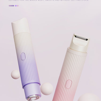 2-in-1 Electric Lady Shaver & Trimmer - Gentle Full Body Hair Removal, Portable & USB Rechargeable(Gradient Purple)
