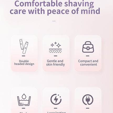 2-in-1 Electric Lady Shaver & Trimmer - Gentle Full Body Hair Removal, Portable & USB Rechargeable(Gradient Purple)