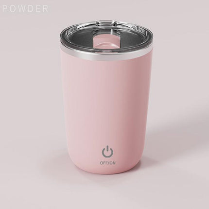 Mini Portable Electric Self-Stirring Mug - USB-C Rechargeable, 4-Hour Use, Stainless Steel (pink)