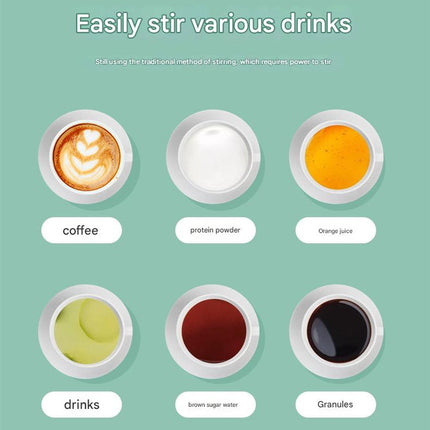 Mini Portable Electric Self-Stirring Mug - USB-C Rechargeable, 4-Hour Use, Stainless Steel (Green)