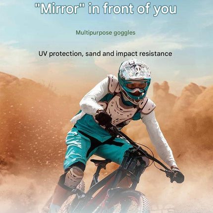 Panoramic Outdoor Sports Goggles - UV Protection, Windproof, Anti-Fog & Impact Resistant(Yellow frame + green film)