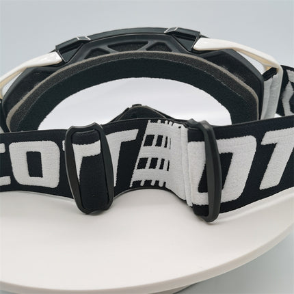 Performance Motocross & Off-Road Goggles - Increased Impact Protection with Lens Lock System(White and red frame transparent piece)