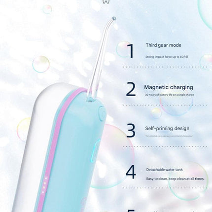 Mini Portable Oral Irrigator - IPX68 Waterproof, UV Sterilization, 3 Modes, Magnetic Charging(Blue)