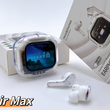 Transparent TWS Wireless Earbuds with Smart Call Noise Reduction & LED Display Case - Bluetooth 5.4(white)