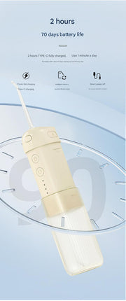 Portable Water Flosser - 70-Day Battery, 4 Modes, 5 Nozzles, IPX7 Waterproof, 200ml Telescopic Tank(Green)