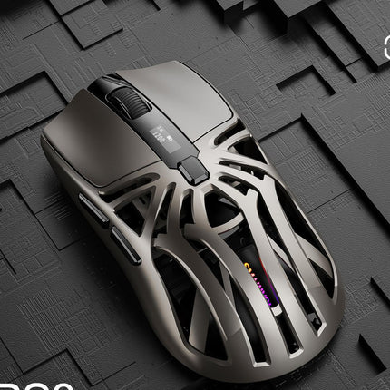 Tri-Mode Wireless Gaming Mouse - 1KHz Polling, 10000 DPI, Digital Display, Lightweight 73g(grey)