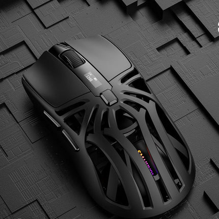 Tri-Mode Wireless Gaming Mouse - 1KHz Polling, 10000 DPI, Digital Display, Lightweight 73g(Black)