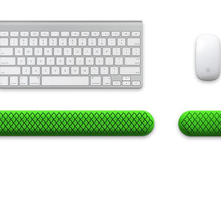 Ergonomic Keyboard & Mouse Wrist Rest Set - Soft Silicone, Non-Slip Base, Comfortable Support(green)