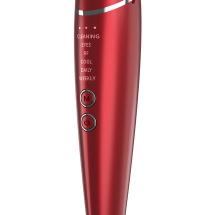Multi-Function Facial Beauty Device - 6 Modes, 3 Intensity Levels, LED Therapy & Magnetic Charging(red)