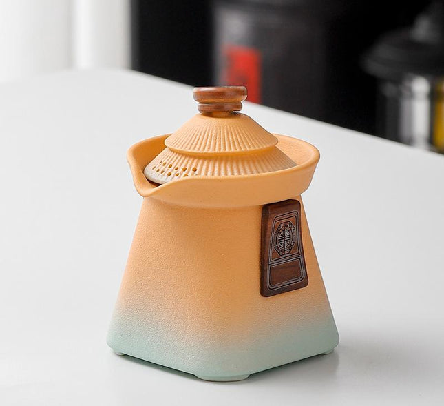 Artisan Ceramic Tea Pot with Built-in Strainer