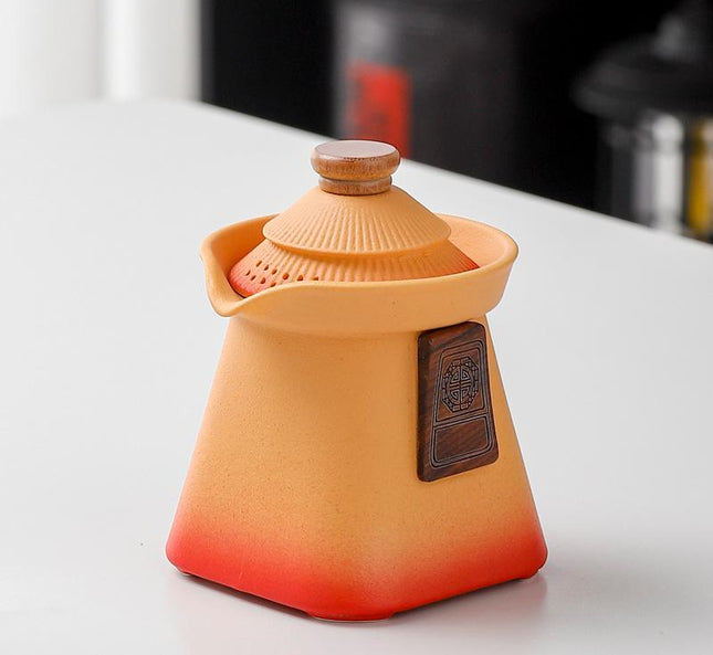 Artisan Ceramic Tea Pot with Built-in Strainer