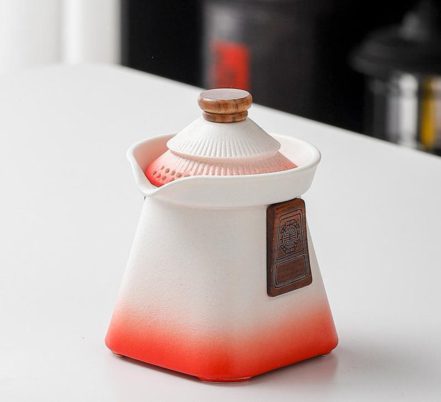 Artisan Ceramic Tea Pot with Built-in Strainer
