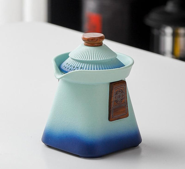 Artisan Ceramic Tea Pot with Built-in Strainer
