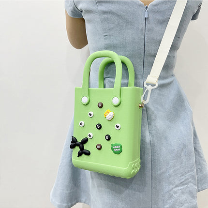 EVA Large Capacity Crossbody & Handbag - Customizable with Charms, Lightweight & Versatile,Fruit green (with DIY accessories)