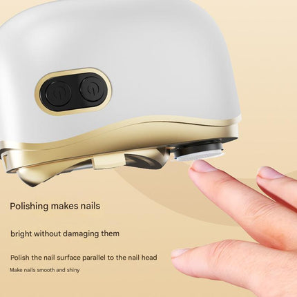 Electric Nail Clipper & Grinder - 2-in-1 Automatic Trimmer with 2 Speeds, Type-C Charging, Safe for All Ages(white)