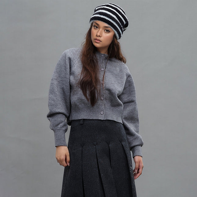 Trendy Dual-Tone Striped Beanie – product detail