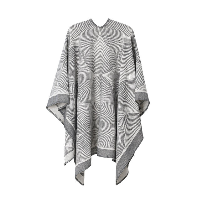 Grey Geometric Print Cape – product detail