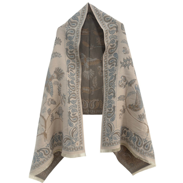 Brown Women's Soft Jacquard Shawl