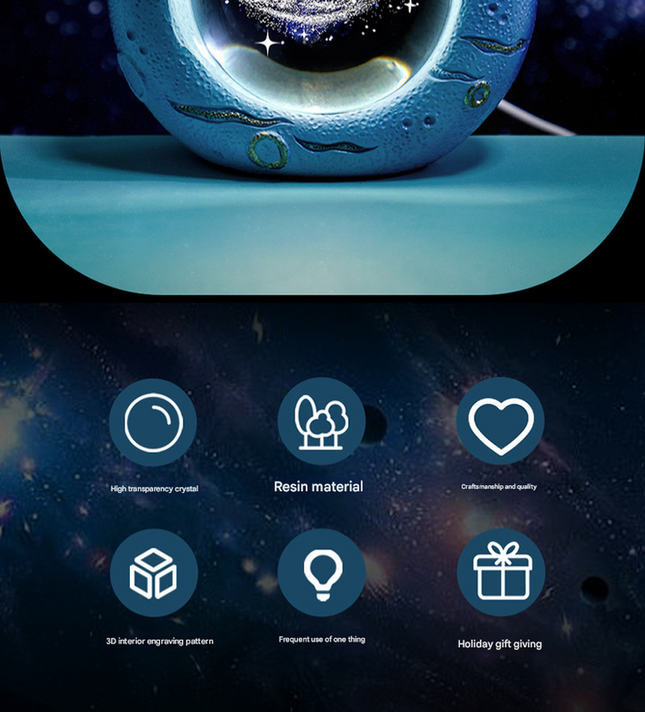 Celestial Ring LED Crystal Ball Lamp – product detail