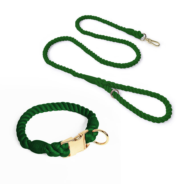 Handmade Gradient Rope Dog Collar & Leash Set